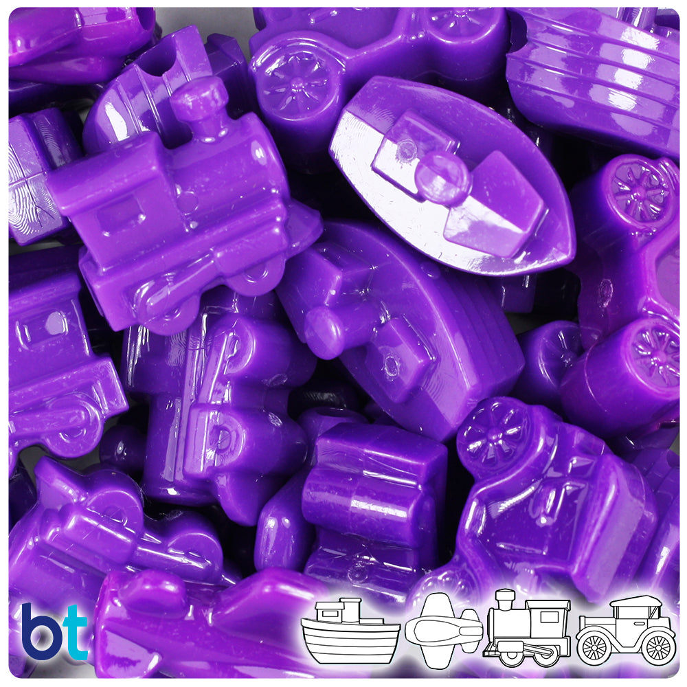 Plum Neon Bright Mini Mobile Pony Beads (2oz)