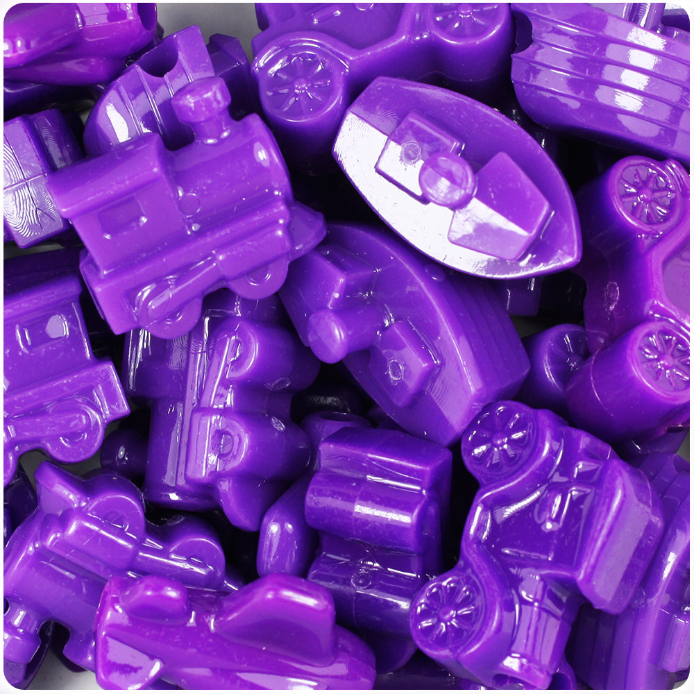 Plum Neon Bright Mini Mobile Pony Beads (8pcs)