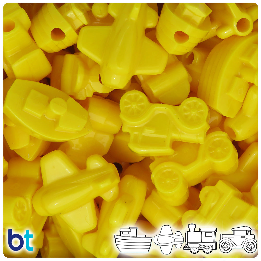 Bright Yellow Opaque Mini Mobile Pony Beads (2oz)