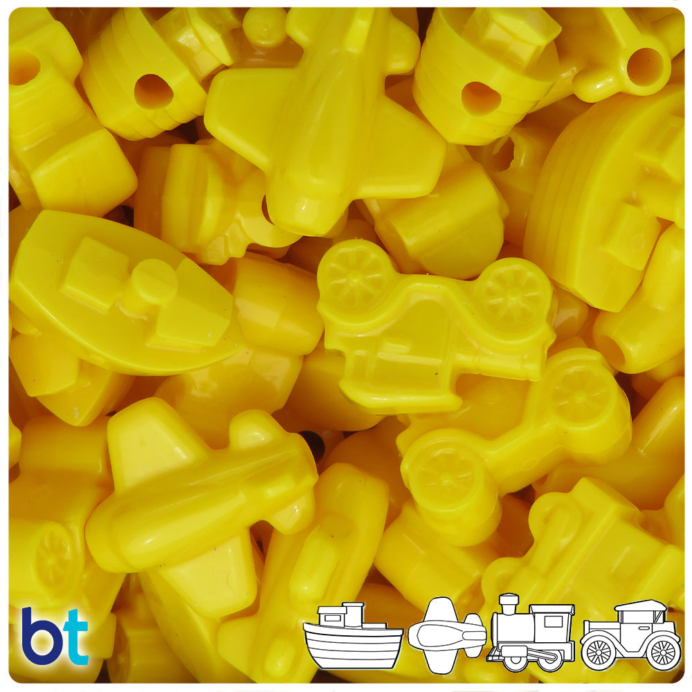 Bright Yellow Opaque Mini Mobile Pony Beads (8pcs)