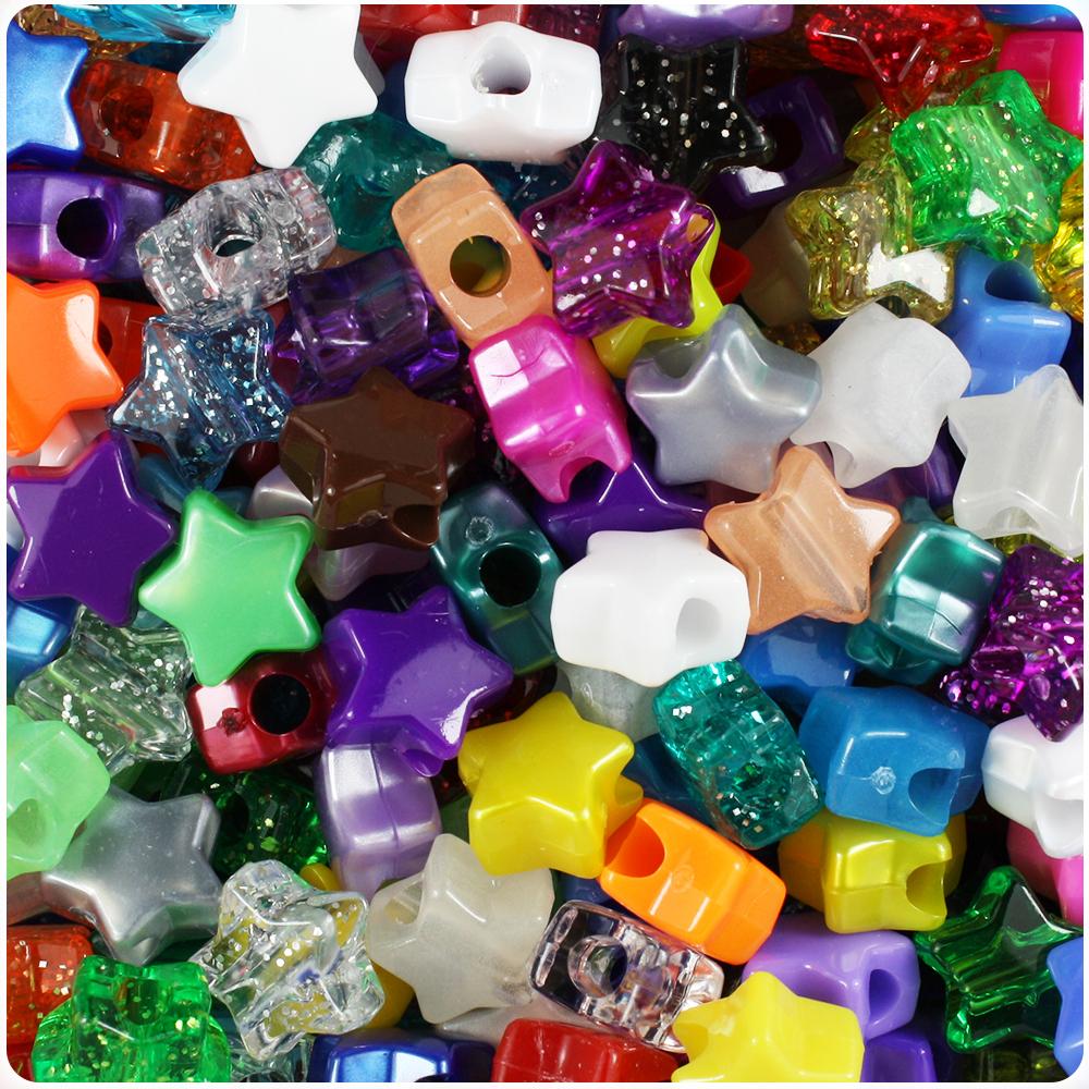 Randomly Mixed 13mm Star Pony Beads (50pcs)