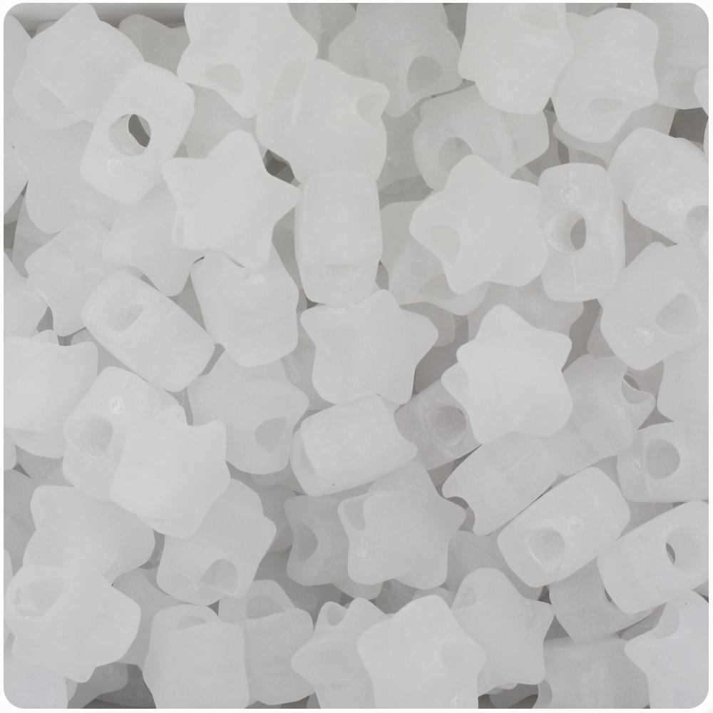 Ice Frosted 13mm Star Pony Beads (50pcs)