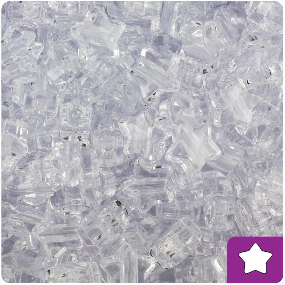 Crystal Transparent 13mm Star Pony Beads (50pcs)