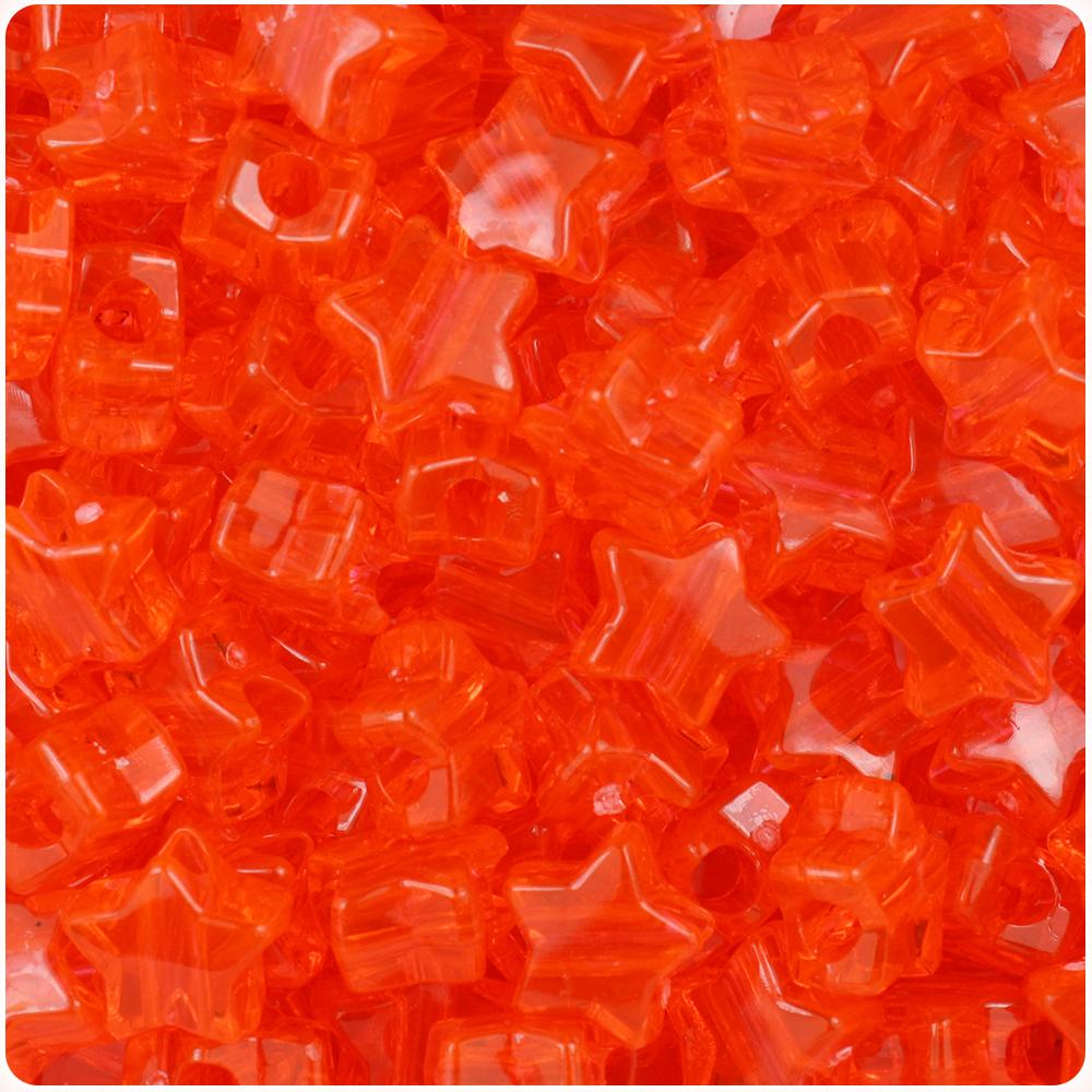 Hyacinth Transparent 13mm Star Pony Beads (50pcs)