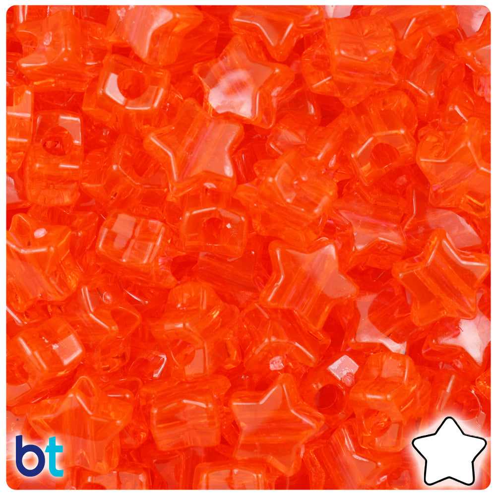 Hyacinth Transparent 13mm Star Pony Beads (250pcs)