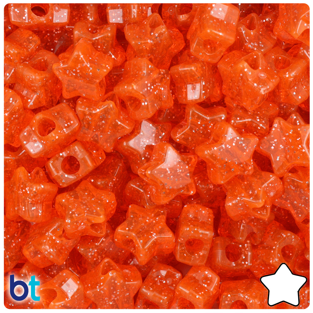 Hyacinth Sparkle 13mm Star Pony Beads (50pcs)