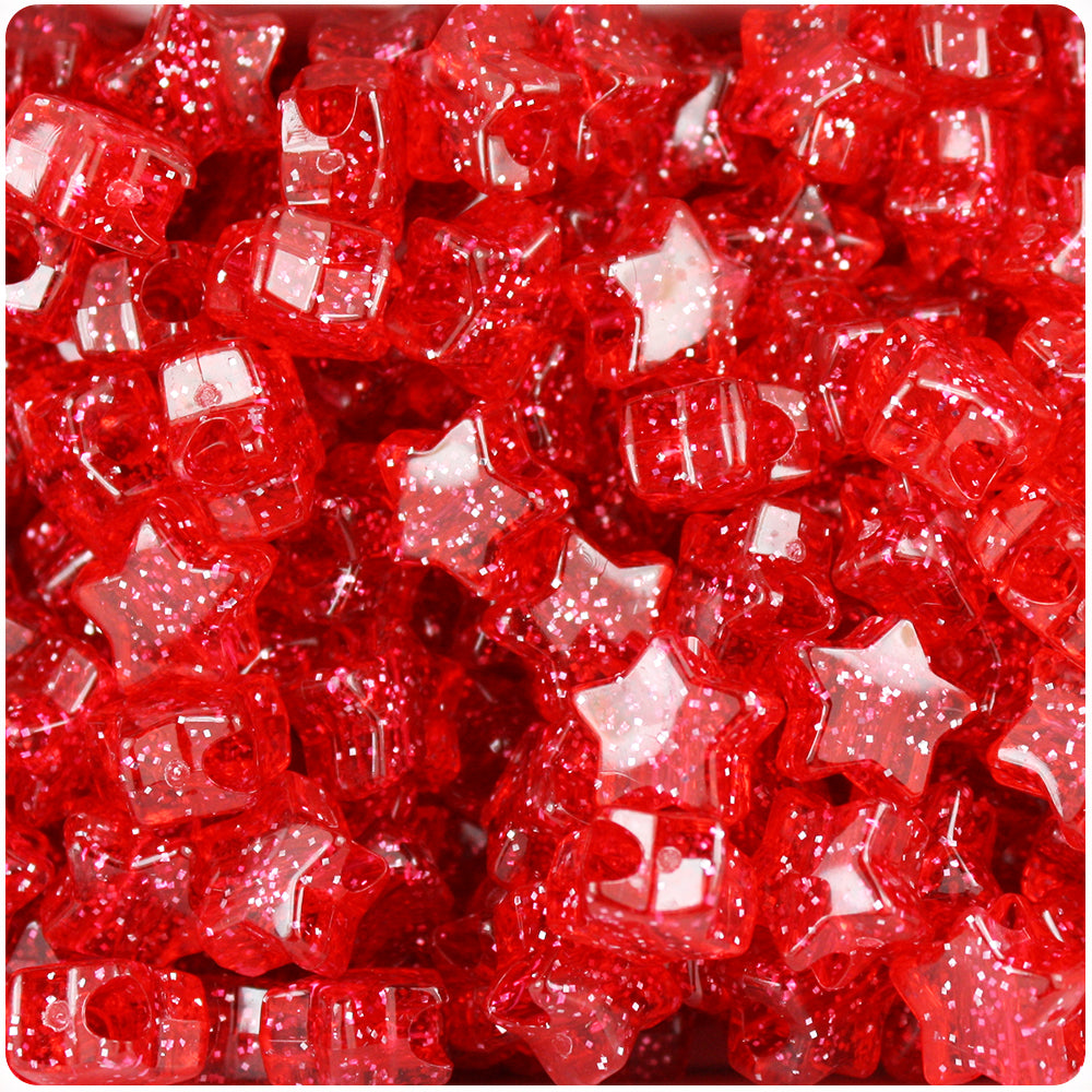 Wholesale Case 13mm Star Pony Beads - Sparkle