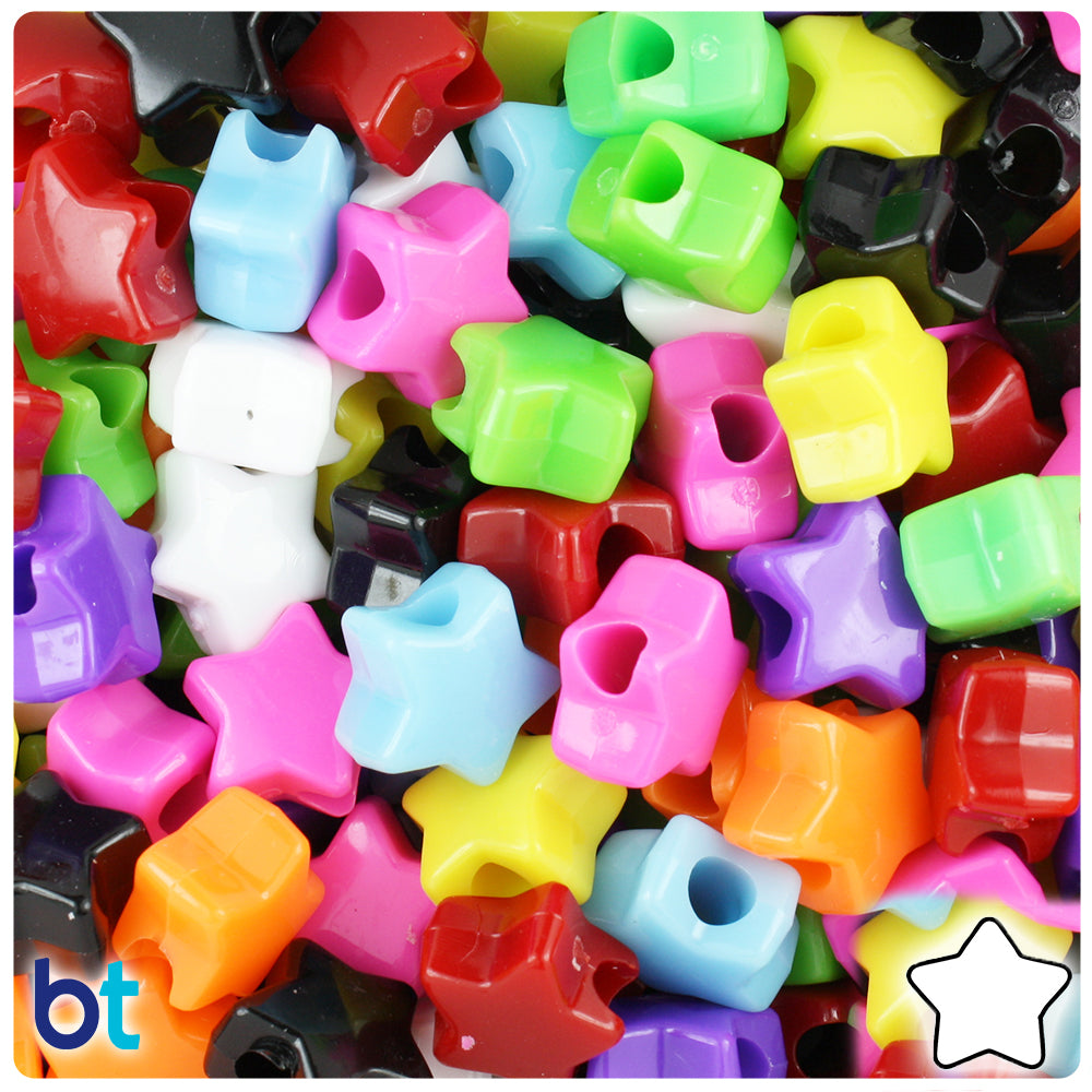 Wholesale Case 13mm Star Pony Beads - Opaque