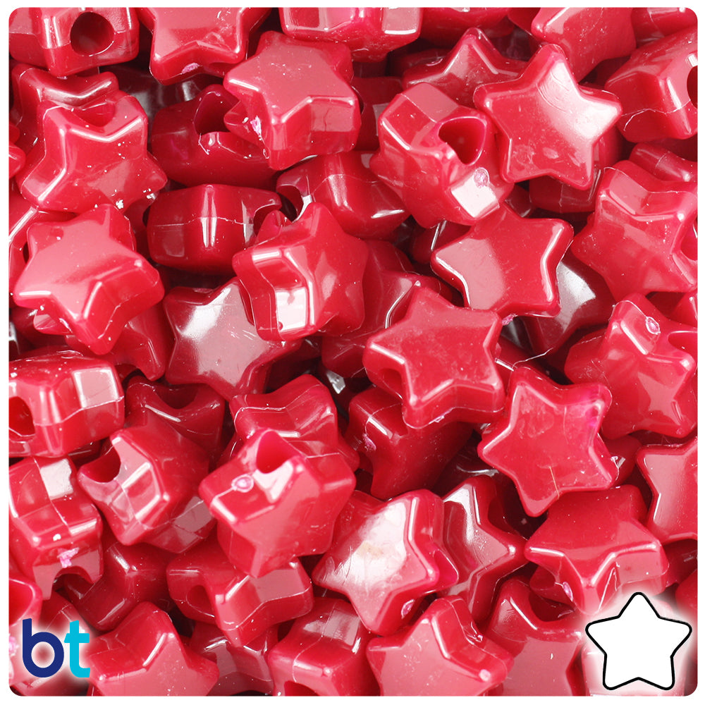 Burgundy Opaque 13mm Star Pony Beads (250pcs)