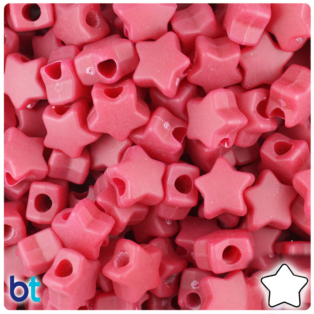 Burgundy Matte 13mm Star Pony Beads (250pcs)