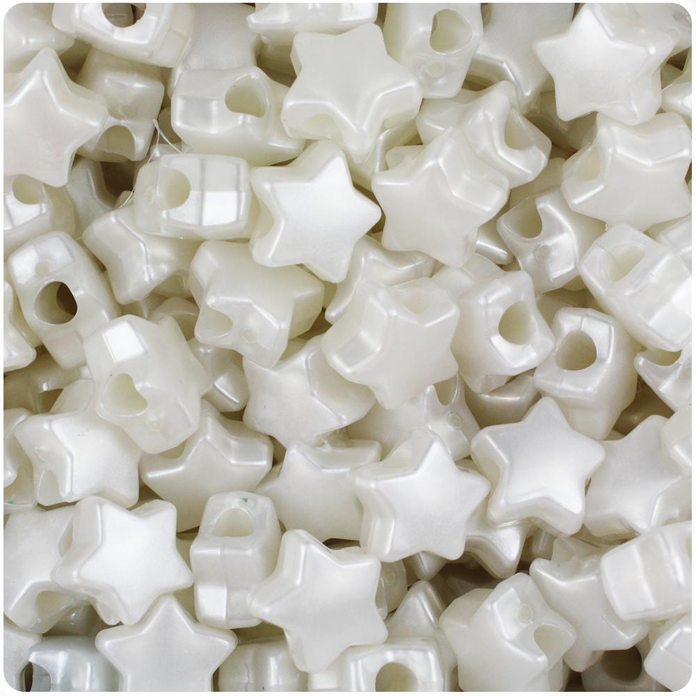 Bridal Pearl 13mm Star Pony Beads (50pcs)