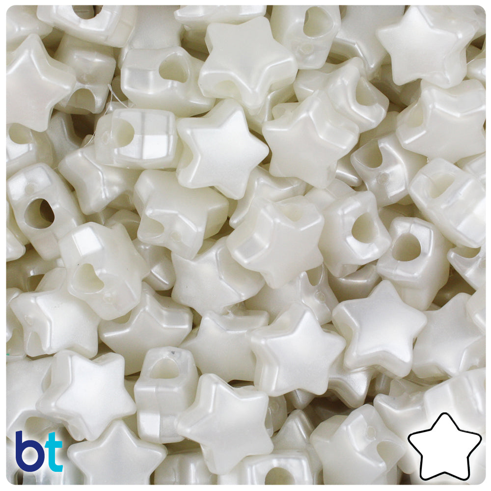 Bridal Pearl 13mm Star Pony Beads (250pcs)