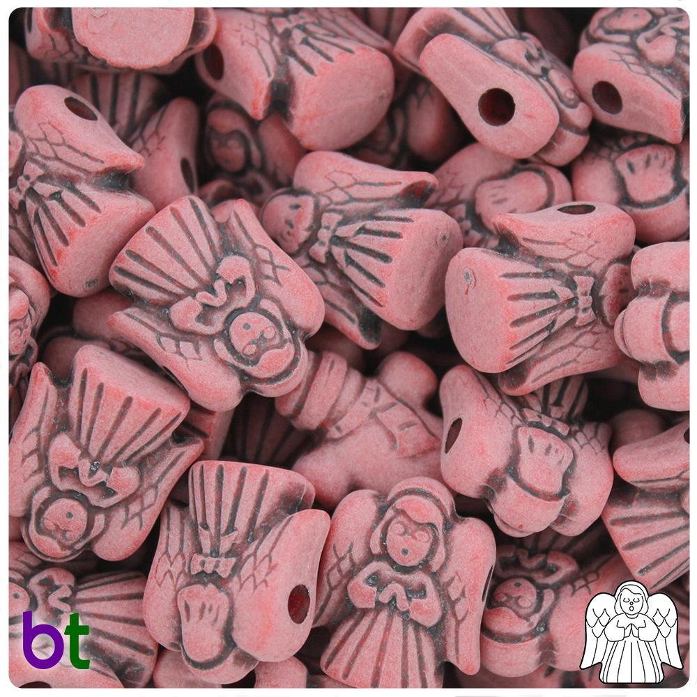 Red Antique 22mm Angel Pony Beads (8pcs)