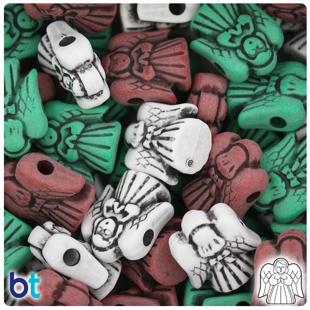 Christmas Mix Antique 22mm Angel Pony Beads (24pcs)