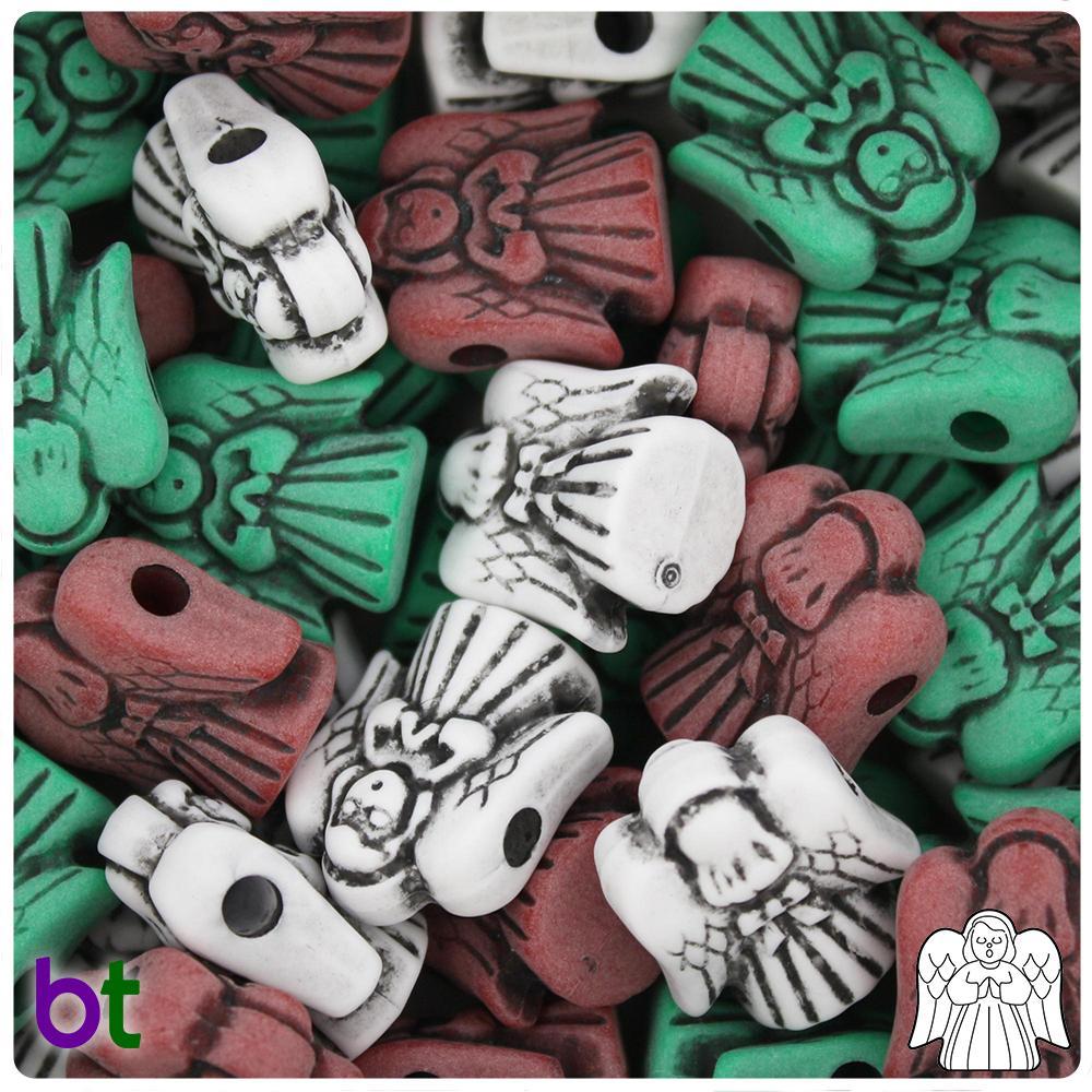 Christmas Antique Mix 22mm Angel Pony Beads (8pcs)