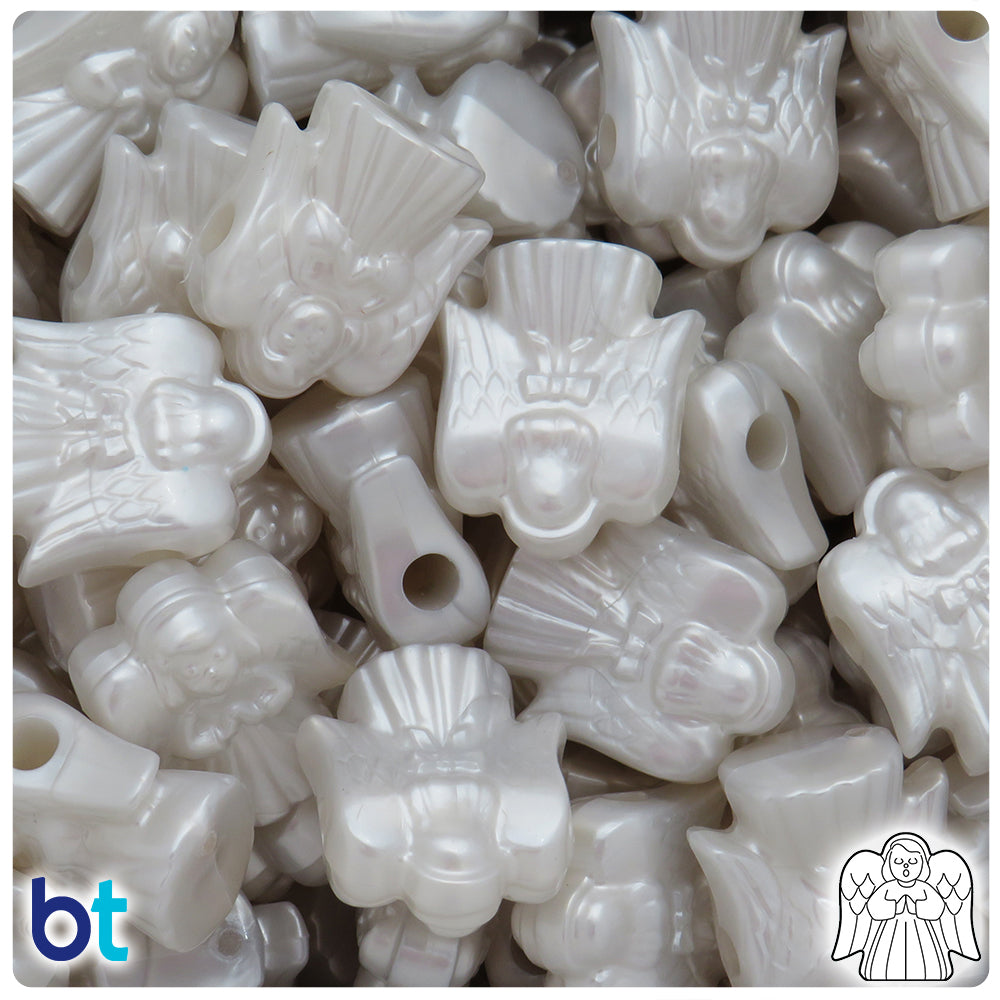 Bridal Pearl 22mm Angel Pony Beads (24pcs)