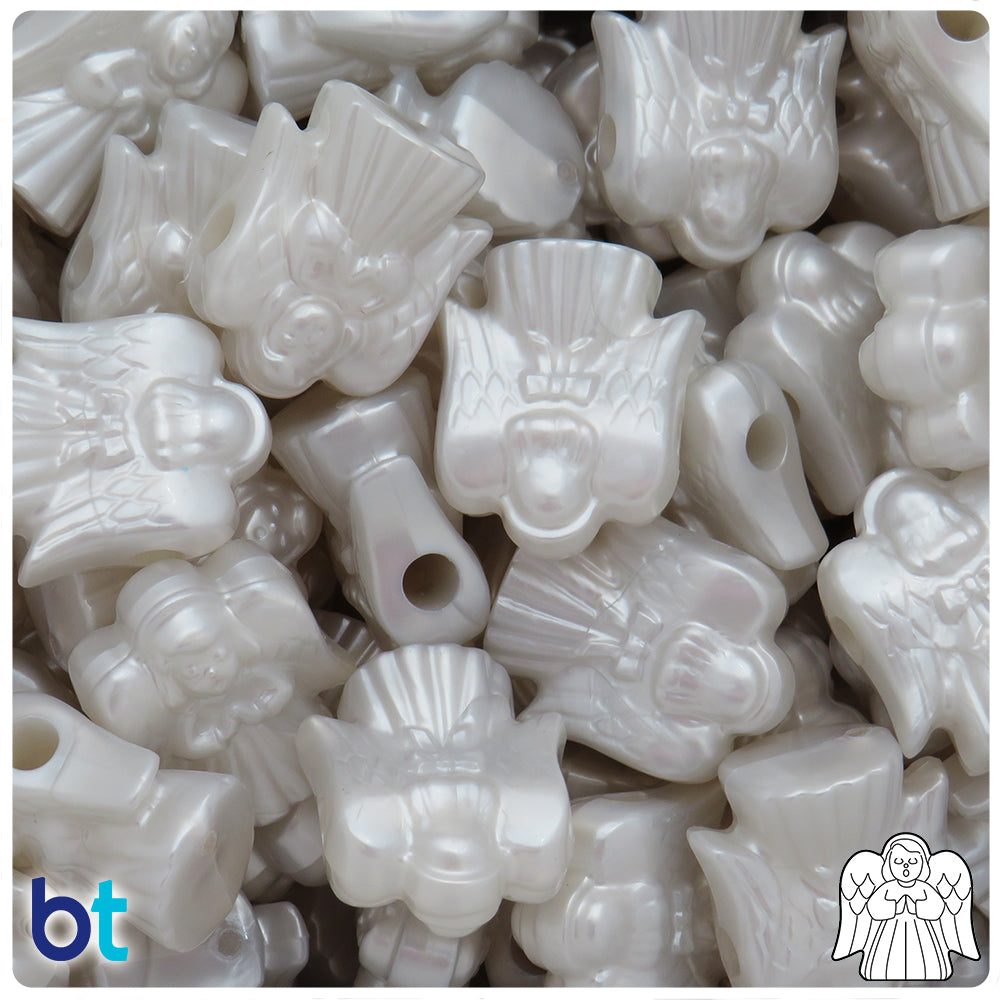 Bridal Pearl 22mm Angel Pony Beads (8pcs)