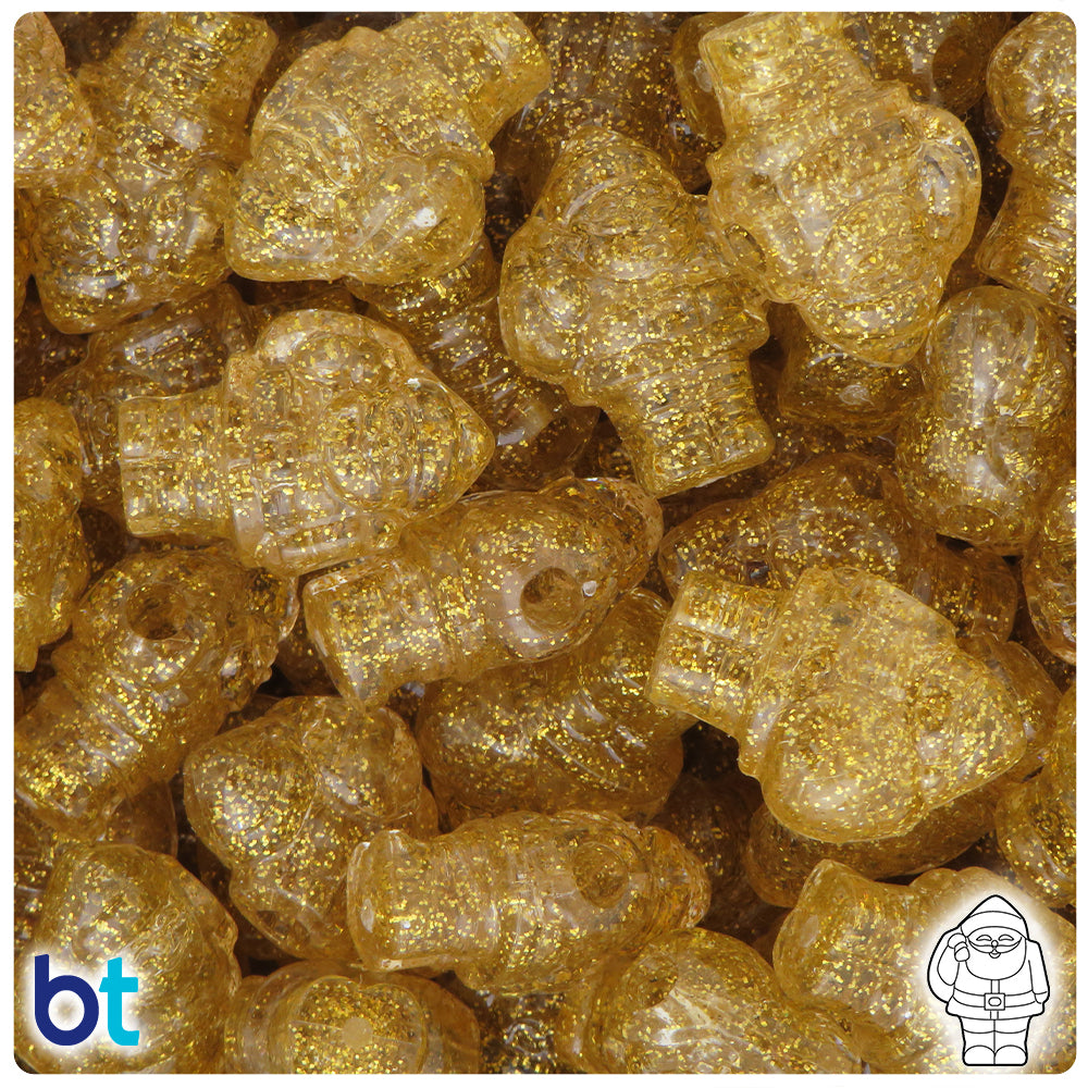 Gold Sparkle 24mm Santa Pony Beads (24pcs)
