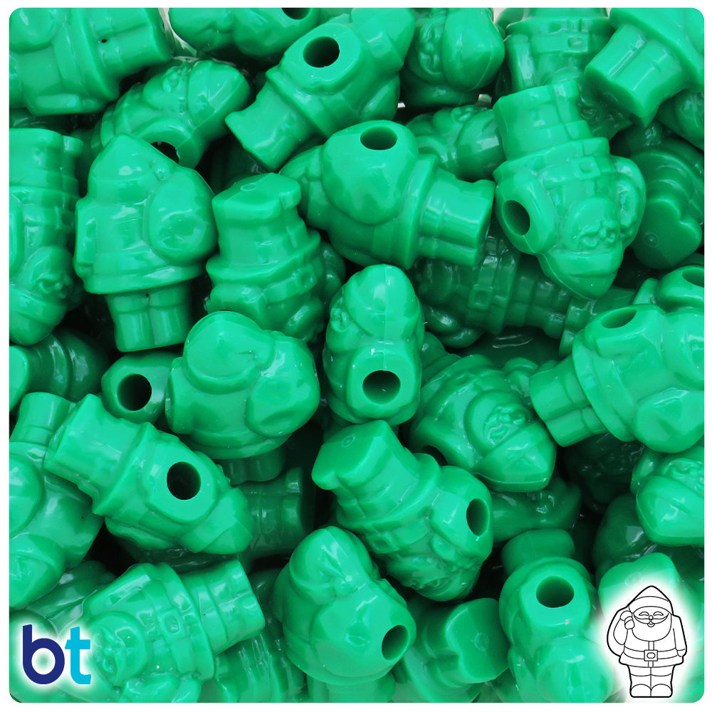Green Opaque 24mm Santa Pony Beads (24pcs)