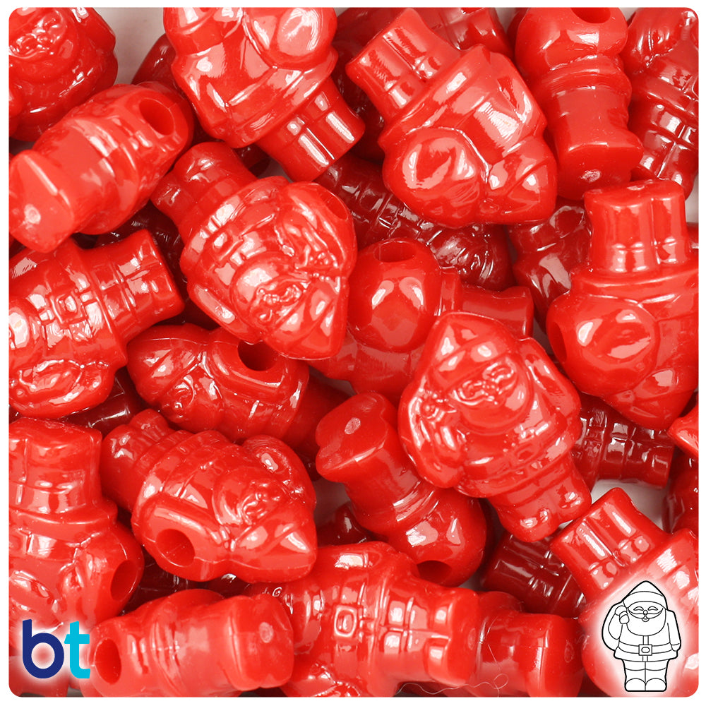 Red Opaque 24mm Santa Pony Beads (24pcs)