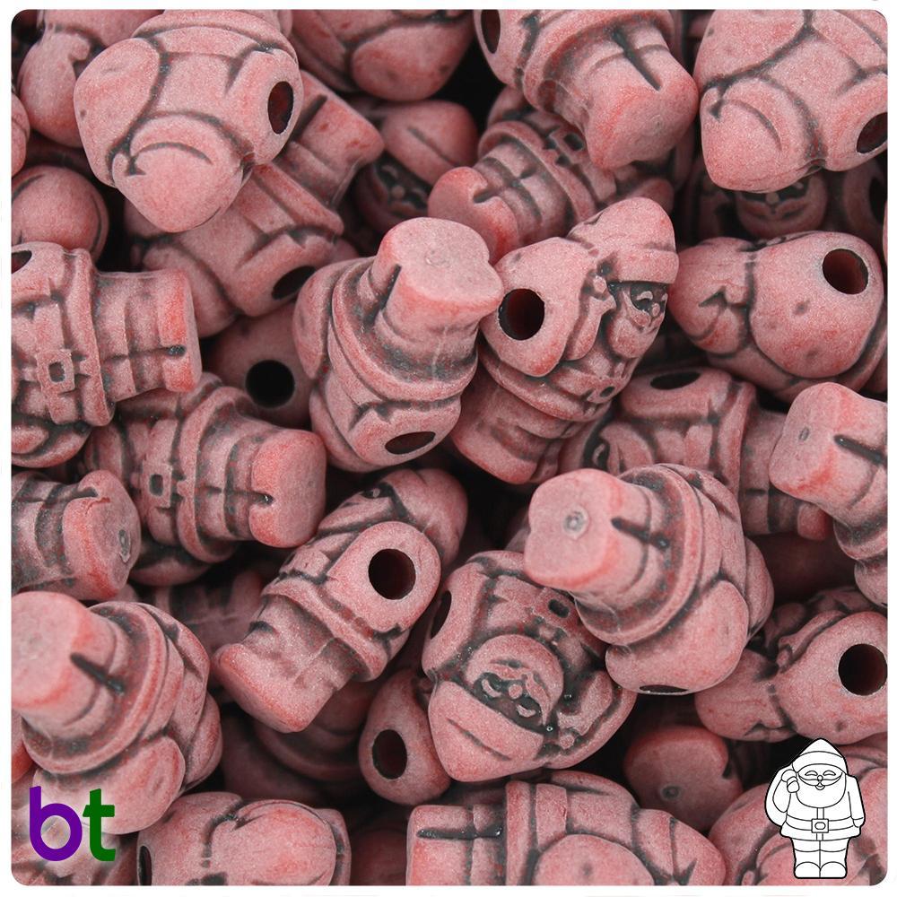 Red Antique 24mm Santa Pony Beads (8pcs)