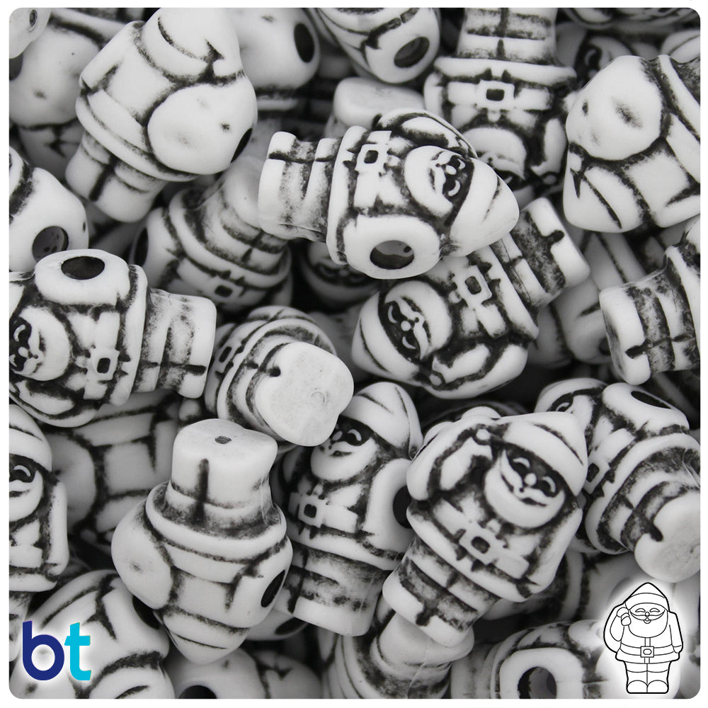 White Antique 24mm Santa Pony Beads (24pcs)