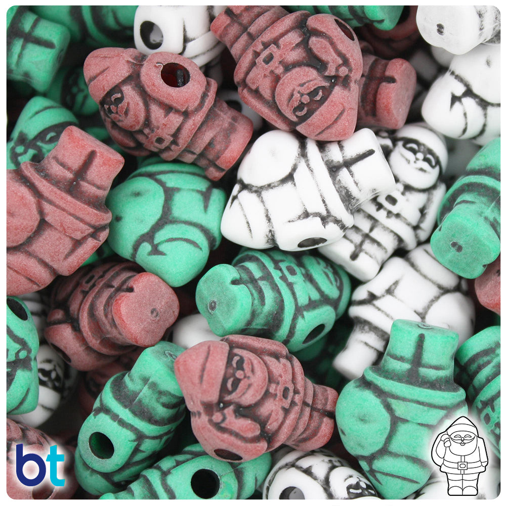 Christmas Mix Antique 24mm Santa Pony Beads (24pcs)