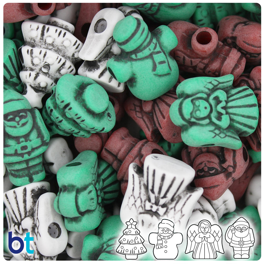 Christmas Antique Mix Holiday Mix Pony Beads (24pcs)