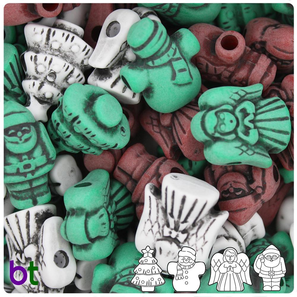 Christmas Antique Mix Holiday Mix Pony Beads (8pcs)