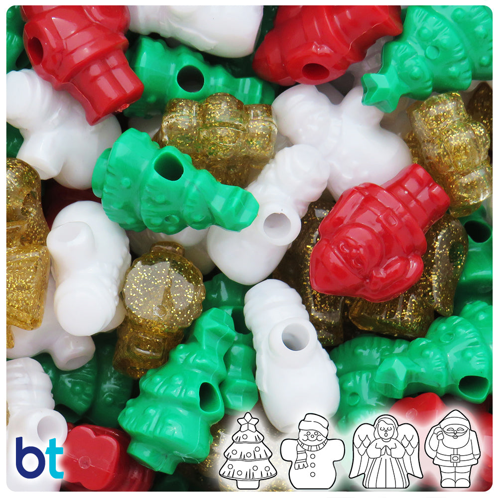 Classic Multi Christmas Mix Pony Beads (2oz)
