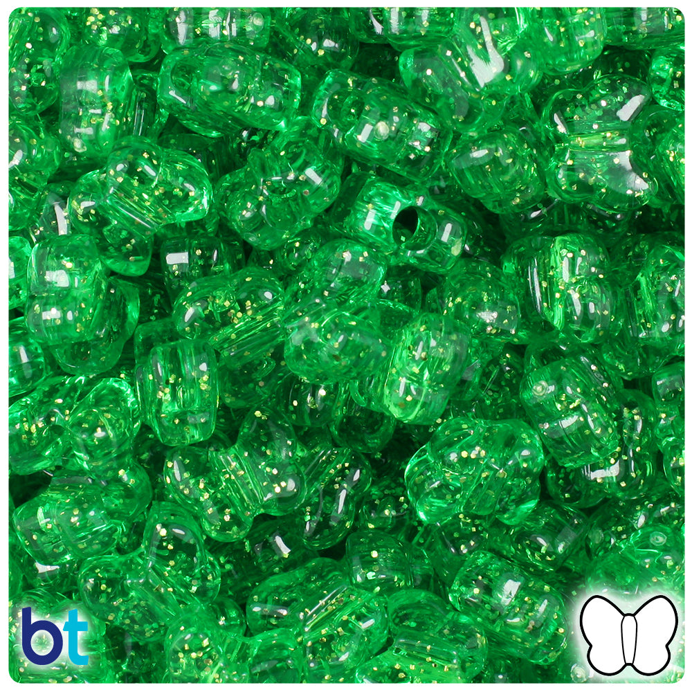 Mint Sparkle 13mm Butterfly Pony Beads (250pcs)