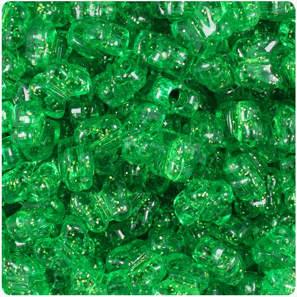 Mint Sparkle 13mm Butterfly Pony Beads (50pcs)