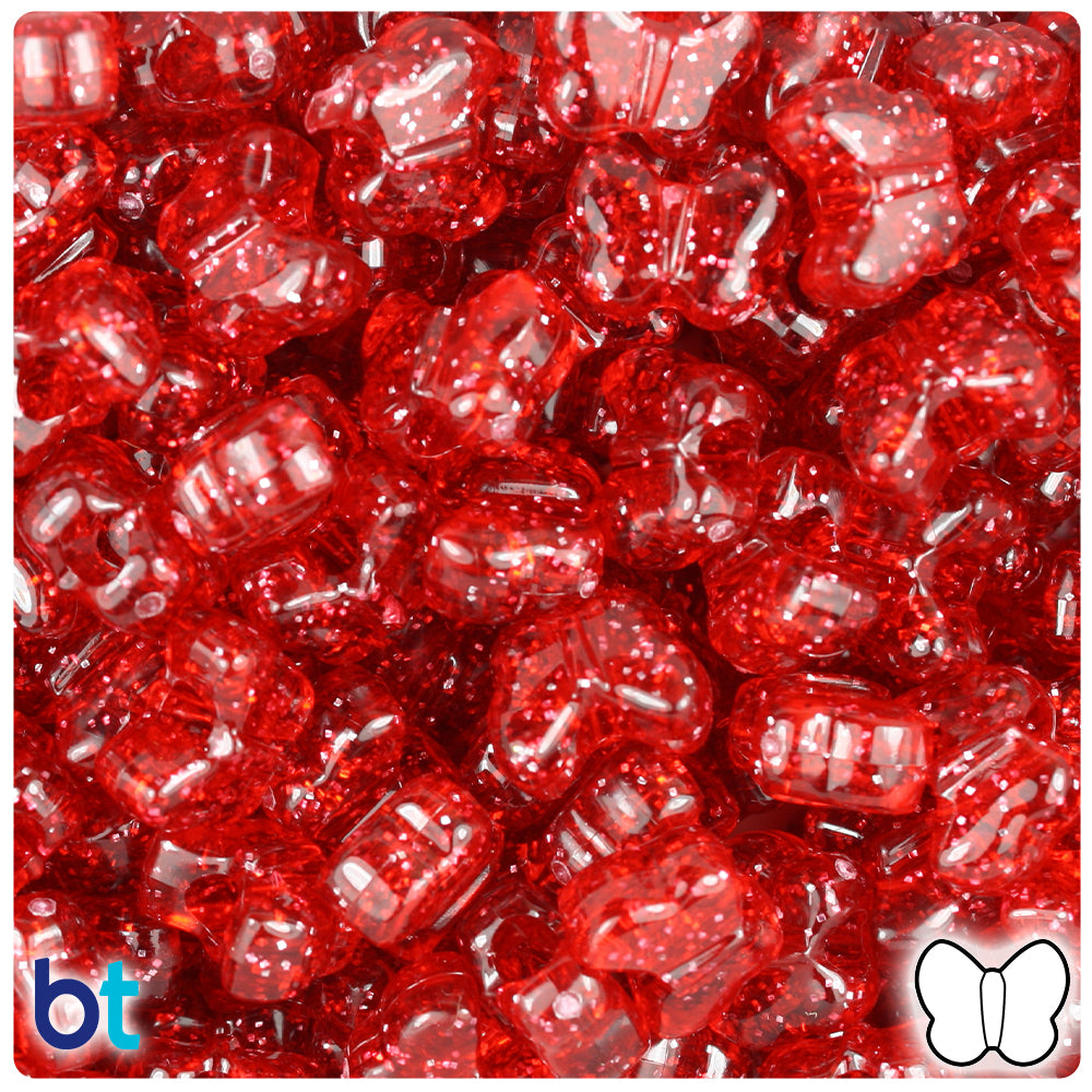 Ruby Sparkle 13mm Butterfly Pony Beads (250pcs)