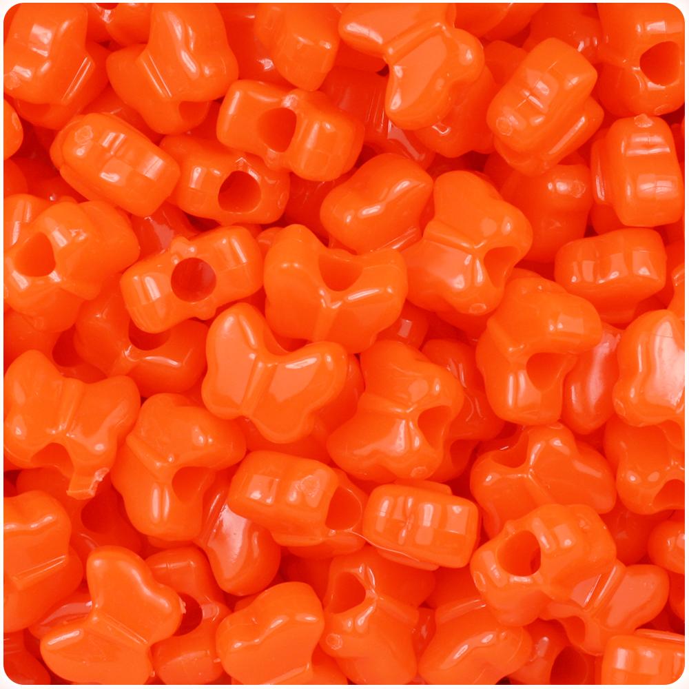 Tangelo Neon Bright 13mm Butterfly Pony Beads (50pcs)