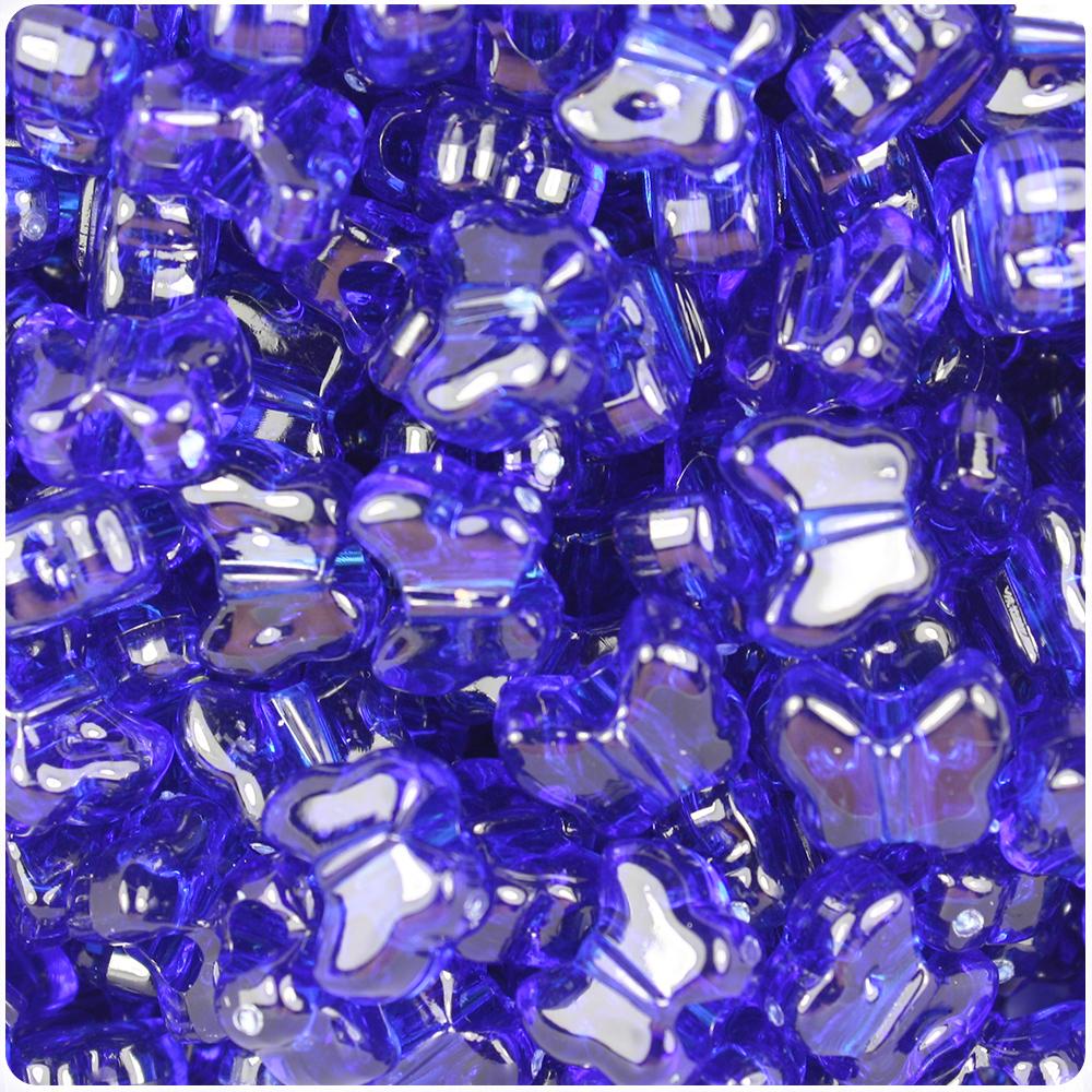 Midnight Transparent 13mm Butterfly Pony Beads (50pcs)