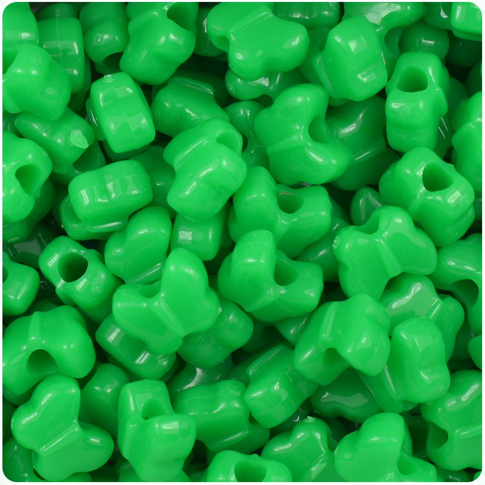 Grasshopper Neon Bright 13mm Butterfly Pony Beads (50pcs)