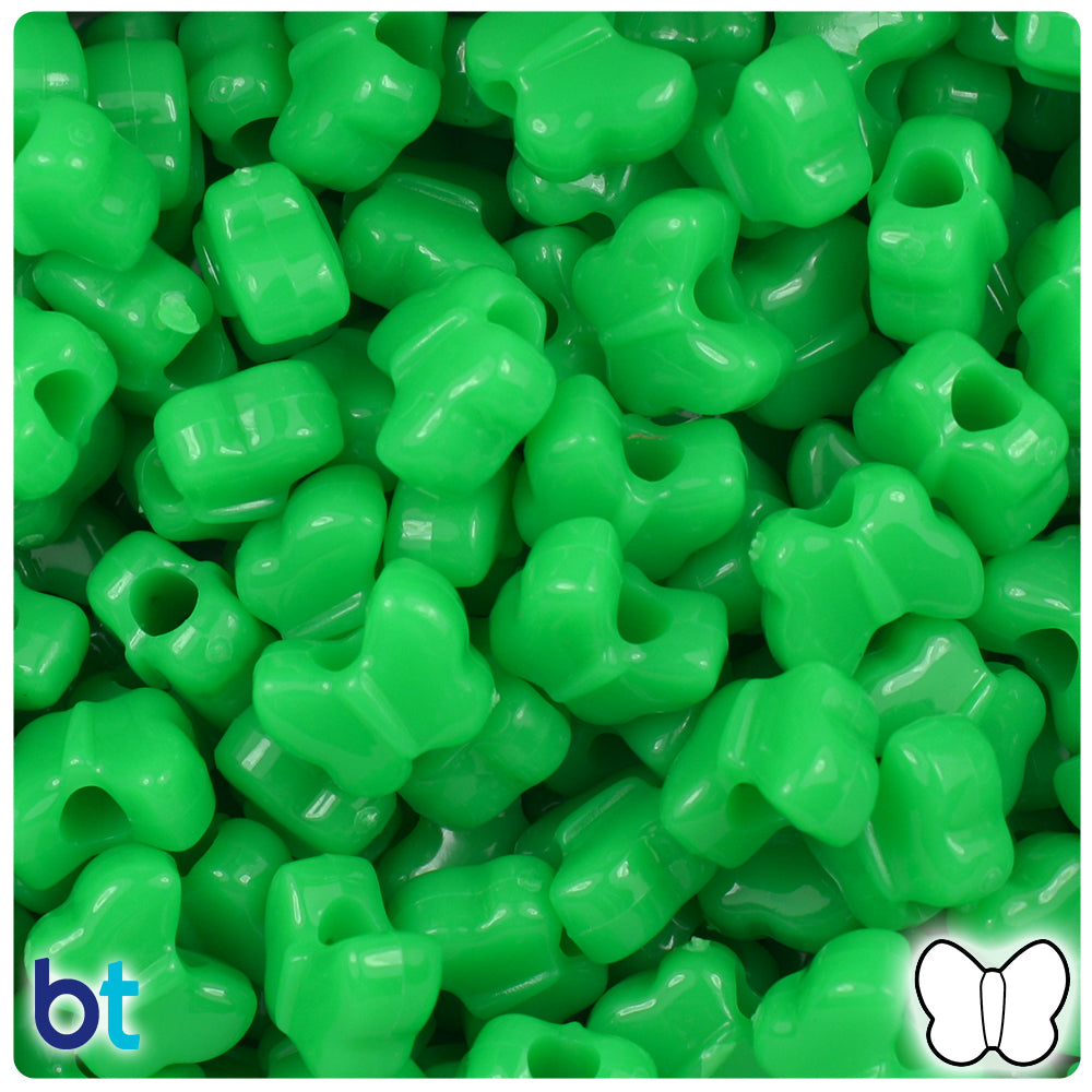 Grasshopper Neon Bright 13mm Butterfly Pony Beads (250pcs)