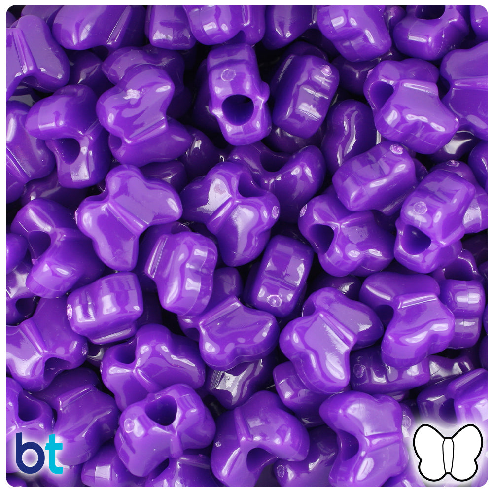 Plum Neon Bright 13mm Butterfly Pony Beads (250pcs)