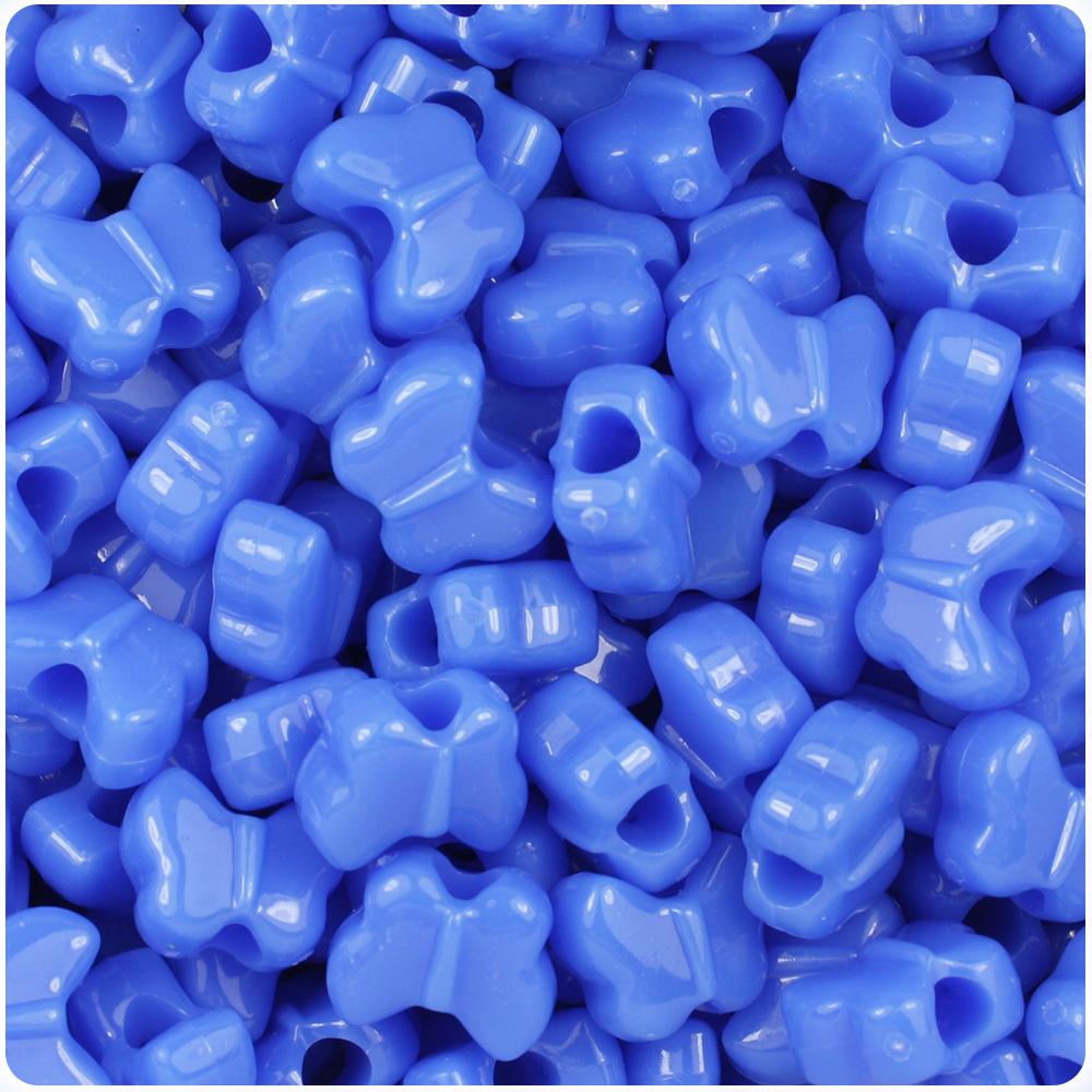Periwinkle Opaque 13mm Butterfly Pony Beads (50pcs)