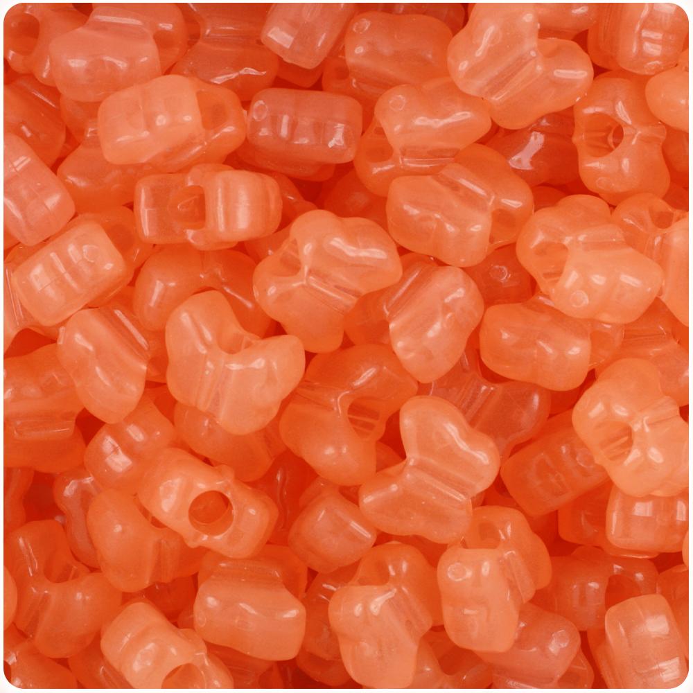 Orange Glow 13mm Butterfly Pony Beads (50pcs)