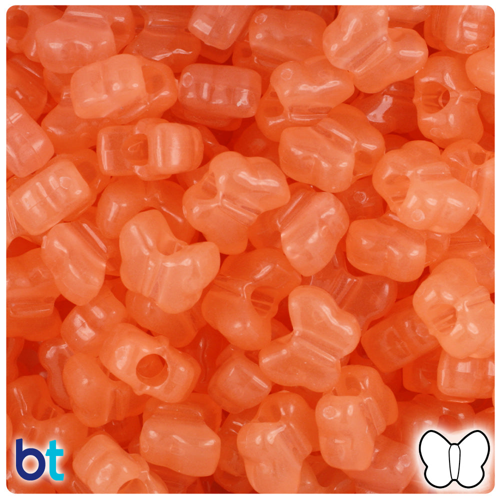 Orange Glow 13mm Butterfly Pony Beads (250pcs)