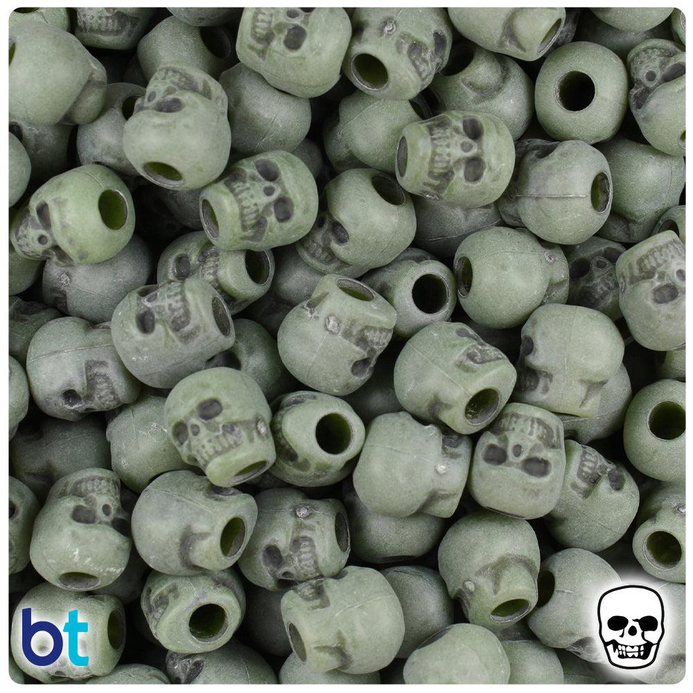 Jade Antique 11mm Skull Pony Beads (150pcs)