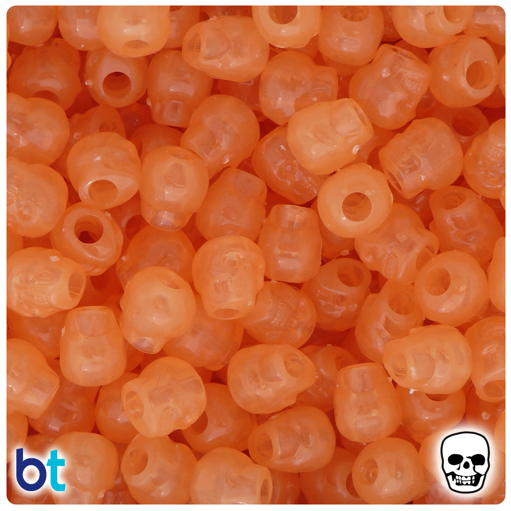Wholesale Case 11mm Skull Pony Beads - Glow