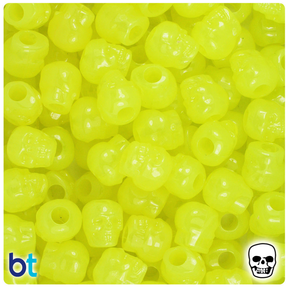 Wholesale Case 11mm Skull Pony Beads - Glow
