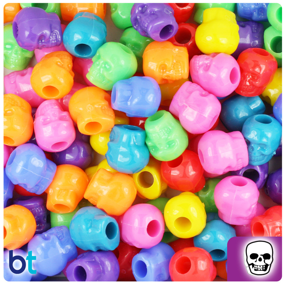 Circus Mix Opaque 11mm Skull Pony Beads (150pcs)