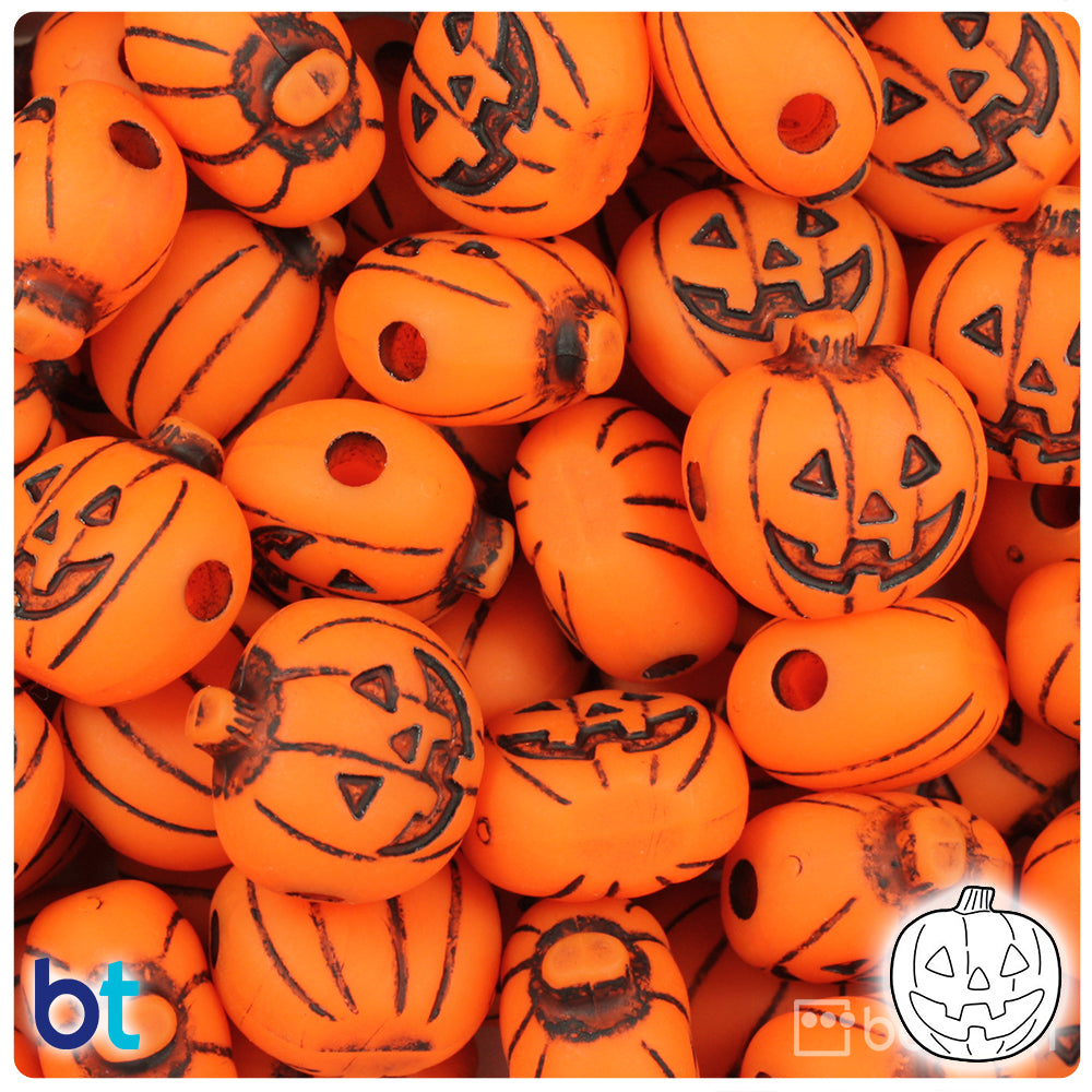 Tangelo Antique 20mm Jack O Lantern Pony Beads (24pcs)