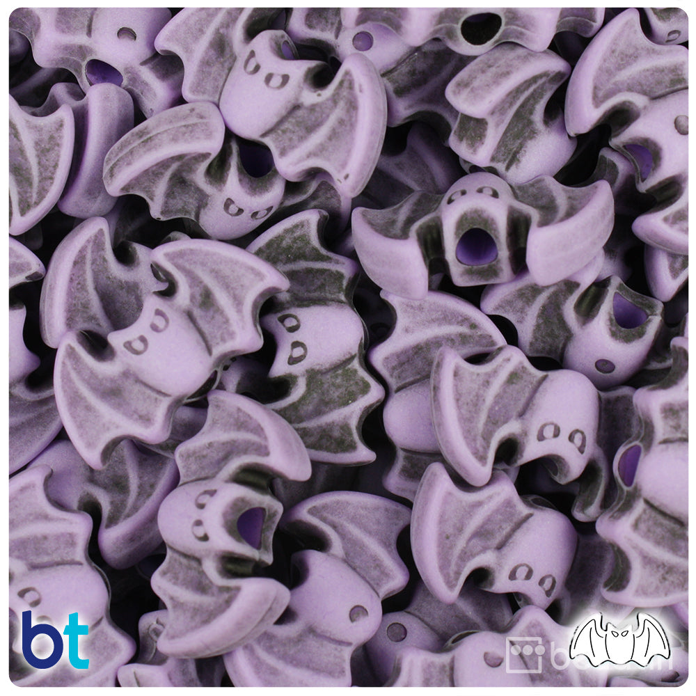 Lilac Antique 25mm Bat Pony Beads (24pcs)