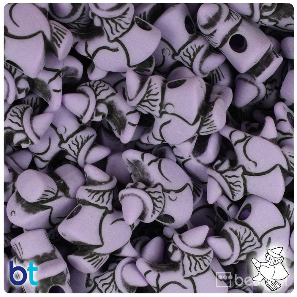 Lilac Antique 24mm Witch Pony Beads (24pcs)