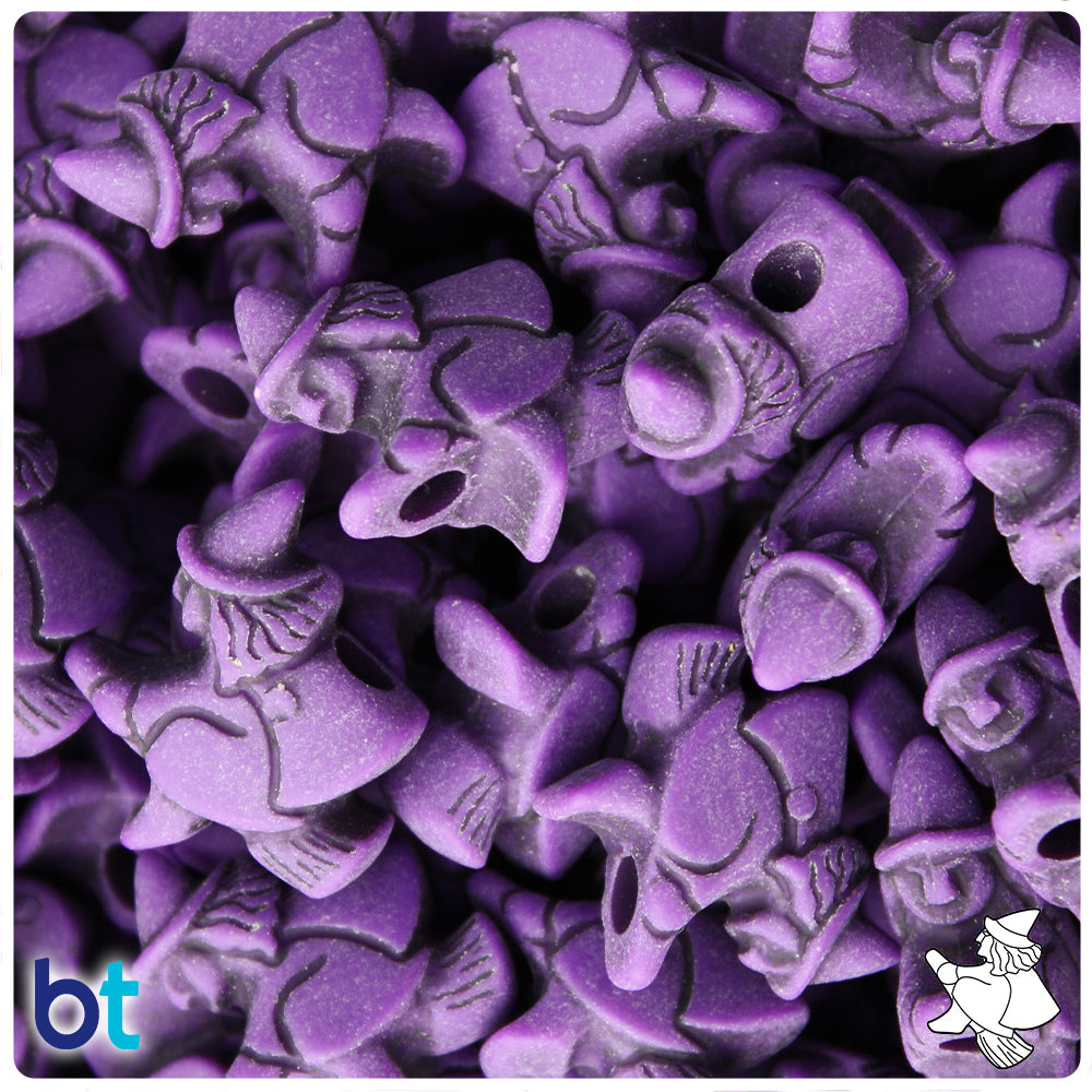 Plum Antique 24mm Witch Pony Beads (8pcs)