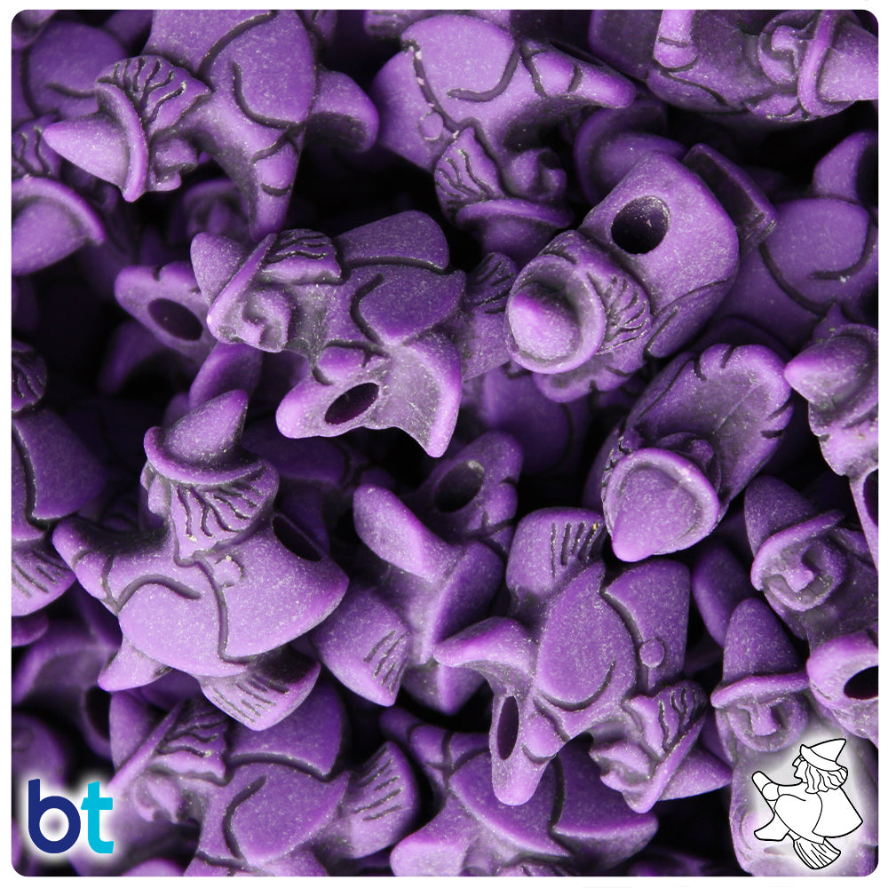 Plum Antique 24mm Witch Pony Beads (24pcs)